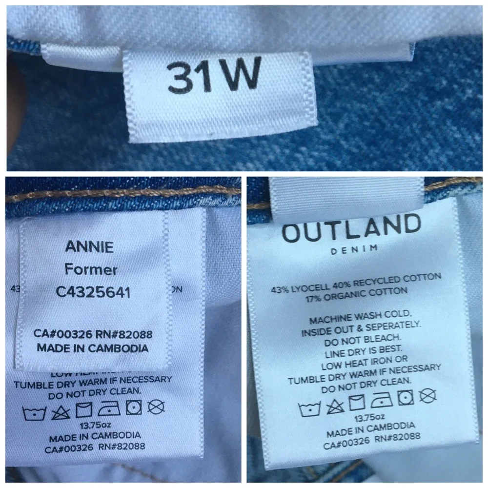 OUTLAND DENIM Annie High Rise Relaxed Former Blue Denim Jean Short Size 31